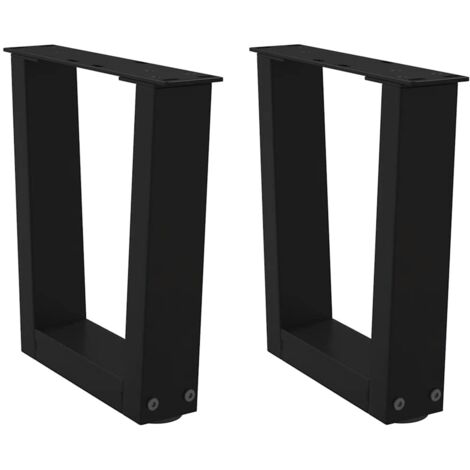 vidaXL Gambe per Tavolino da Caffè a Forma di V 2 pz Nere 40x(30-31,3) cm Acciaio