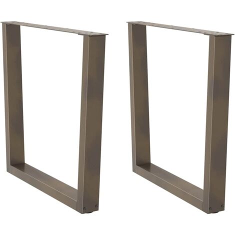 vidaXL Gambe per tavolo da pranzo a forma di V 2 pz in acciaio naturale 90x(72-73,3) cm