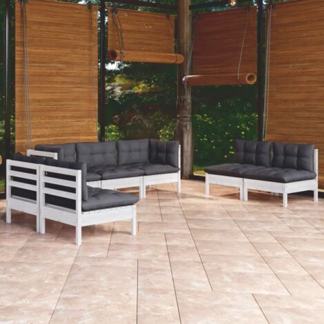 vidaXL Set Salotto da Giardino 7pz con Cuscini Legno Massello di Pino (1/5)