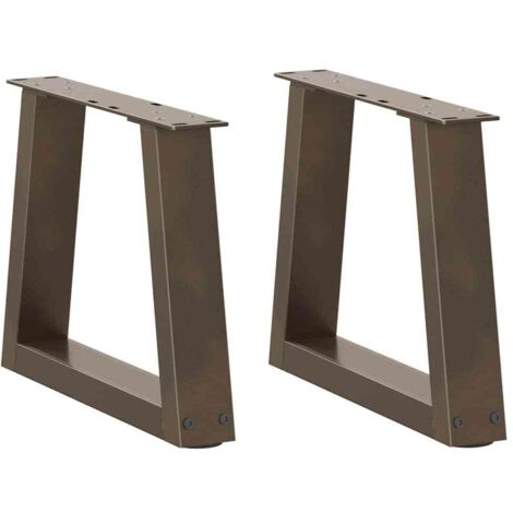 vidaXL Gambe per Tavolino da Caffè a Forma di V 2 pz Acciaio Naturale 40x(30-31,3) cm Acciaio