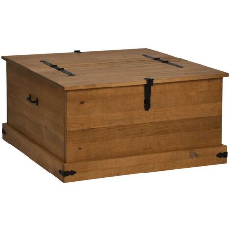 vidaXL Cassapanca HALDEN 91x91x47 cm in Legno Massello di Pino