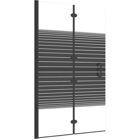 vidaXL Pannello Doccia Pieghevole in ESG 80x140 cm Nero