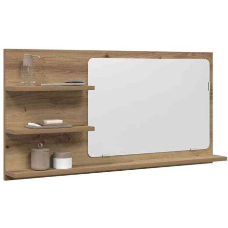 vidaXL Mobile Bagno Specchio Rovere Artigianale 90x11x45 cm Truciolato