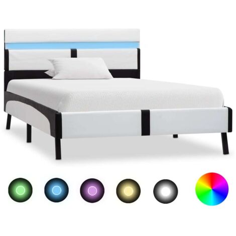vidaXL Giroletto con LED Bianco e Nero in Similpelle 90x200 cm (1/5)
