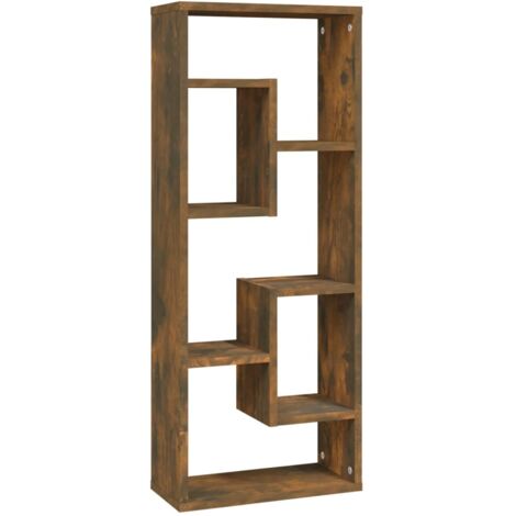 vidaXL Mensola a Muro Rovere Fumo 36x16x90 cm in Legno Multistrato