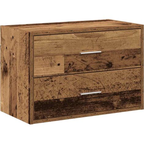 vidaXL Armadio con 2 Cassetti Legno Antico 60x31x40 cm in Truciolato
