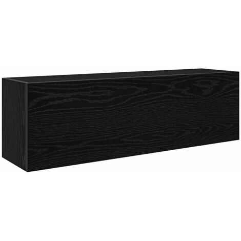 vidaXL Mobile da Bagno a Parete Nero 100x25x30 cm in Truciolato