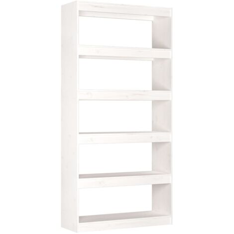 vidaXL Libreria/Divisorio Bianco 80x30x167,4 cm Legno Massello di Pino