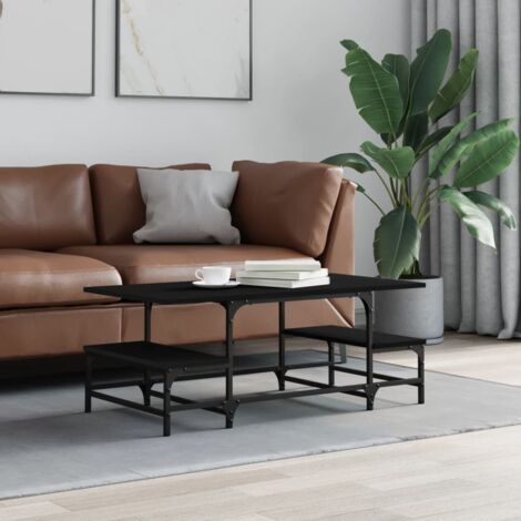 vidaXL Tavolino da Salotto Nero 100x50,5x40 cm in Legno Multistrato
