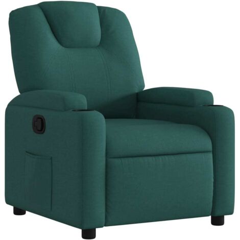 vidaXL Poltrona Reclinabile in Tessuto Verde Scuro