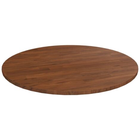 vidaXL Piano Tavolo Rotondo Marrone Scuro Ø90x1,5 cm Rovere Trattato
