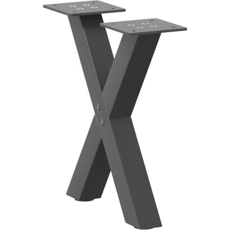 vidaXL Gambe per Tavolino da Caffè a Forma di X 2 pz Antracite 37x(30-31) cm Acciaio