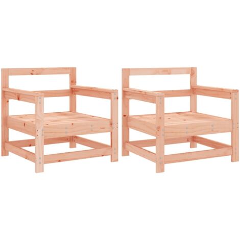vidaXL Sedie da Giardino 2 pz in Legno Massello di Douglas