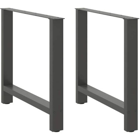 vidaXL Gambe per tavolo da pranzo antracite 2 pz 80x(72-73) cm in acciaio