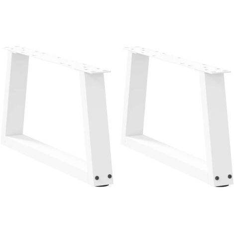 vidaXL Gambe per Tavolino da Caffè a Forma di V 2 pz Bianche 70x(30-31,3) cm Acciaio