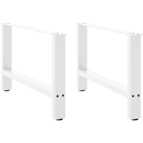 vidaXL Gambe per Tavolino da Caffè Bianche 2 pz 70x(42-43) cm Acciaio