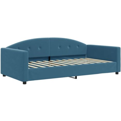 vidaXL Letto da Giorno Blu 100x200 cm in Velluto (1/5)