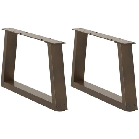 vidaXL Gambe per Tavolino da Caffè a Forma di V 2 pz Acciaio Naturale 70x(30-31,3) cm Acciaio