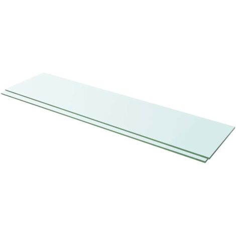 vidaXL Mensole in Vetro Trasparente 2 pz 100x25 cm