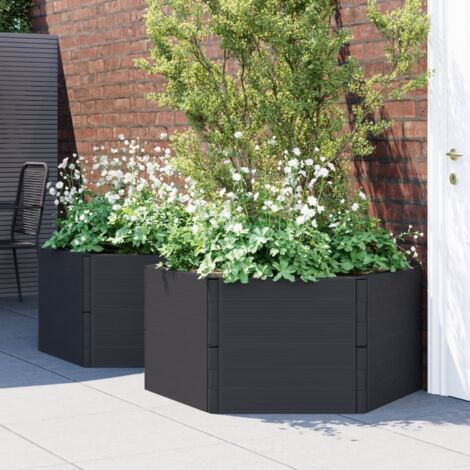 vidaXL Fioriere da Giardino 2 pz Antracite in PP (1/5)