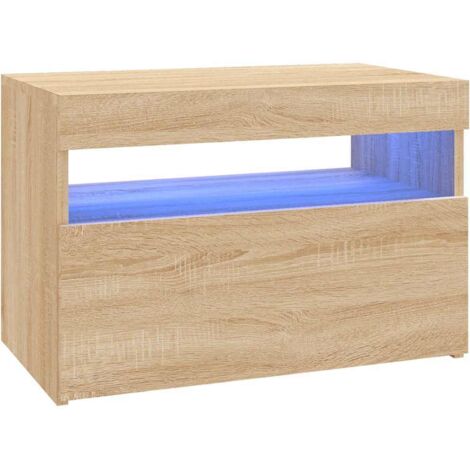 vidaXL Mobile Porta TV con Luci LED Rovere Sonoma 60x35x40 cm