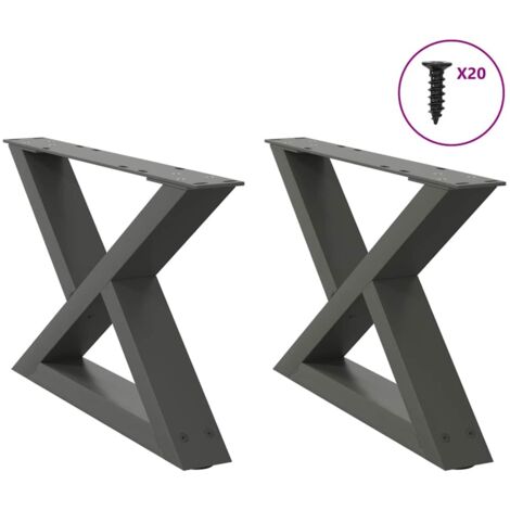 vidaXL Gambe per tavolino 2 pz Antracite 50x(30-31,3) cm Acciaio