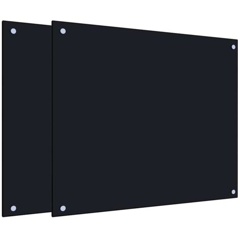 vidaXL Paraschizzi per Cucina 2 pz Neri 70x60 cm in Vetro Temperato