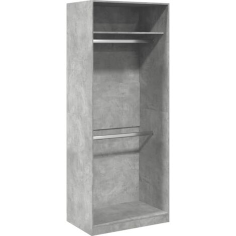 vidaXL Armadio Grigio Cemento 80x50x200 cm in Legno Multistrato