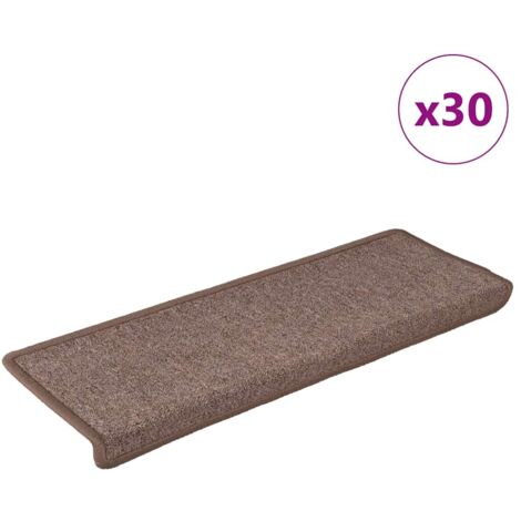 vidaXL Tappetini per scale 30 pz 65x21x4 cm Marrone Bordo
