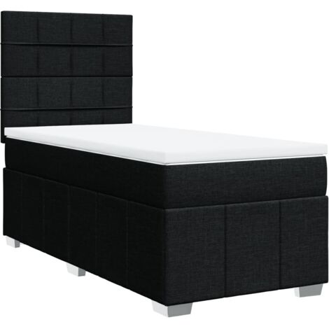 vidaXL Giroletto a Molle con Materasso Nero 80x200 cm inTessuto