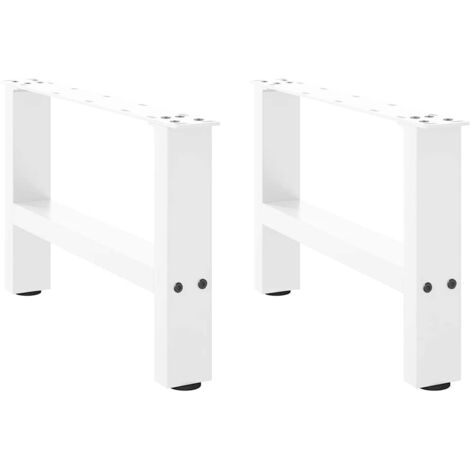 Gambe per Tavolino da Caffè Bianche 2 pz 50x(30-31) cm Acciaio vidaXL