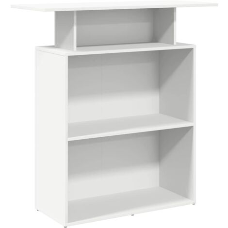 vidaXL Scrivania per Reception Bianca 100x40x104 cm in Legno Massello
