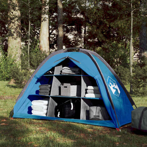 vidaXL Tenda Portaoggetti con 9 Scomparti Blu Impermeabile