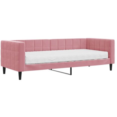 vidaXL Divano Letto con Materasso Rosa 80x200 cm in Velluto (1/5)