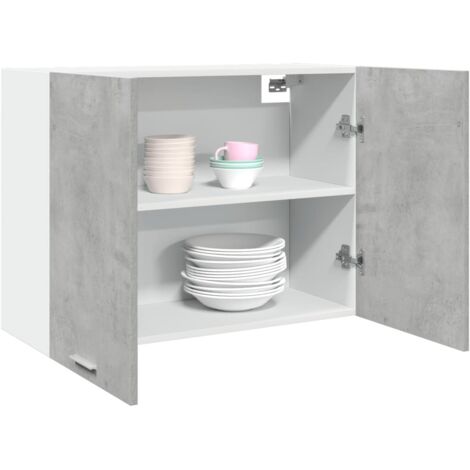 vidaXL Mobile Pensile Grigio Cemento 80x31x60 cm in Legno Multistrato