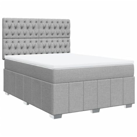 vidaXL Giroletto a Molle con Materasso Grigio Chiaro 140x200cm Tessuto