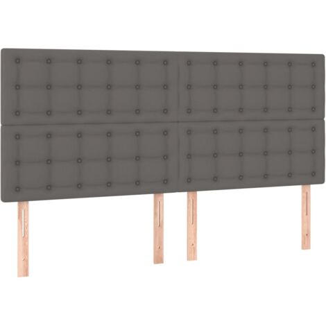 vidaXL Testiera Grigio 160x5x118/128 cm in Similpelle