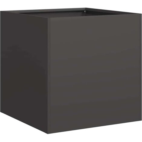 vidaXL Fioriera Nera 40x40x40 cm in Acciaio Laminato a Freddo