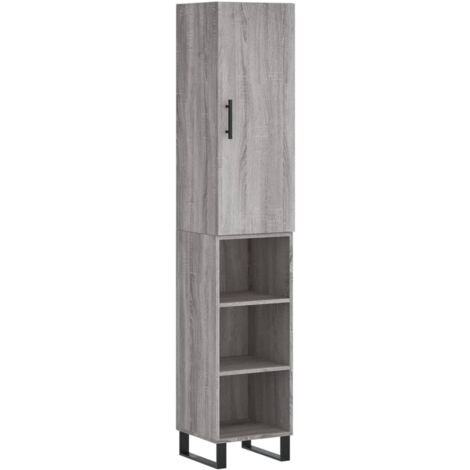 vidaXL Credenza Grigio Sonoma 34,5x34x180 cm in Legno Multistrato (1/5)