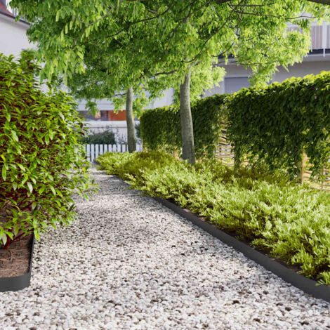 vidaXL Bordure per Prato 50 pz Nere Acciaio Laminato a Freddo
