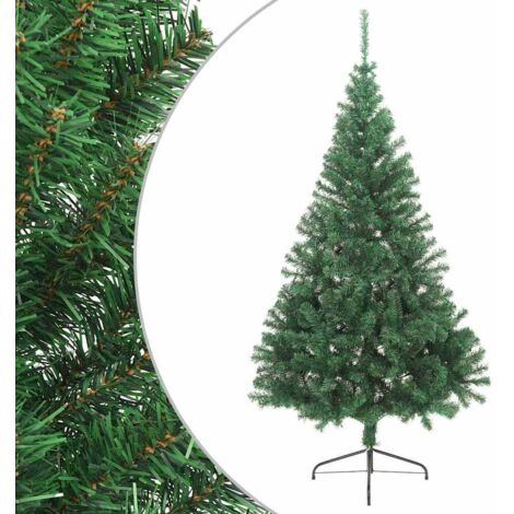 vidaXL Albero di Natale Artificiale Metà con Supporto Verde 210 cm PVC (1/5)