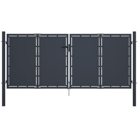 vidaXL Cancello per Giardino in Acciaio 300x125 cm Antracite