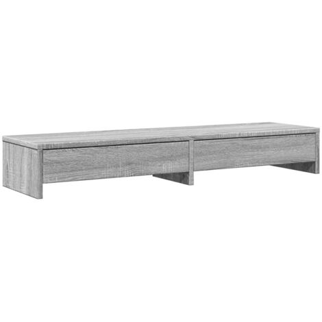 vidaXL Supporto Monitor con Cassetti Grigio 100x27x15 cm in Truciolato