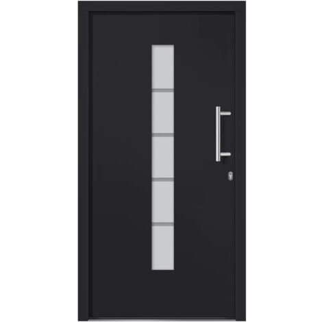 vidaXL Porta d'Ingresso in Alluminio e PVC Antracite 110x210 cm