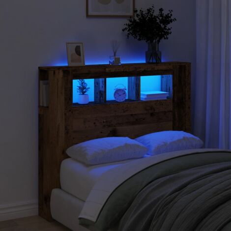 vidaXL Testiera LED Legno Antico 120x18,5x103,5 cm Legno Multistrato