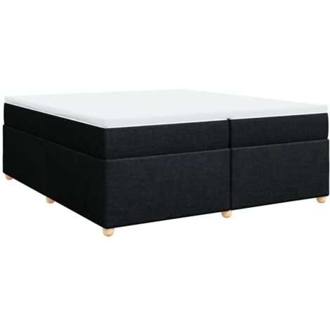 vidaXL Giroletto a Molle con Materasso Nero 200x200 cm in Tessuto (1/5)