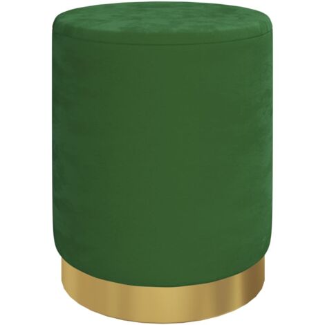 vidaXL Sgabello Rotondo con Contenitore Verde in Velluto
