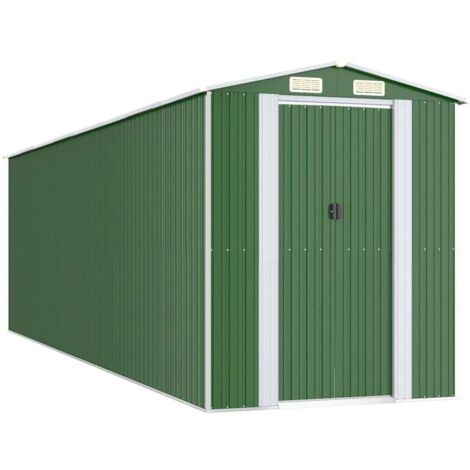 vidaXL Capanno da Giardino Verde 192x689x223 cm Acciaio Zincato