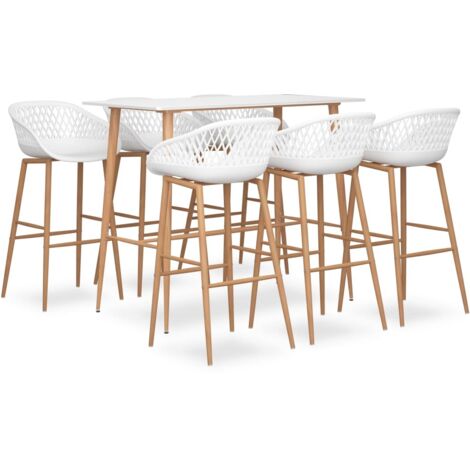 Set da Bar 7 pz Bianco vidaXL