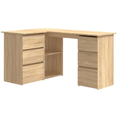 vidaXL Scrivania Angolo Rovere Sonoma 145x100x76 cm Legno Multistrato
